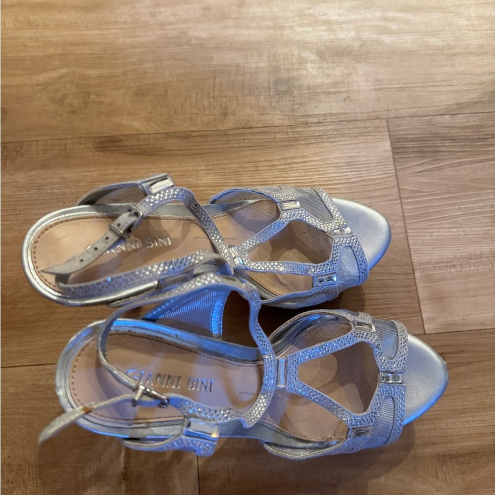 Gianni Bini Metallic Strappy Heels